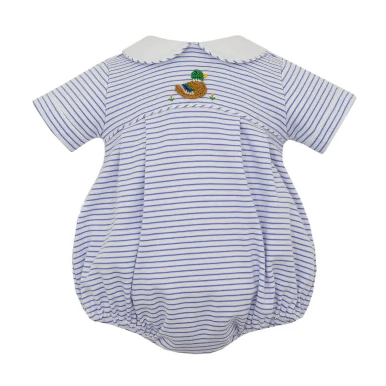 Petit Bebe Mallard Embroidered Bubble - Blue