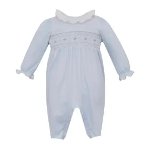 Petit Bebe Smocked Romper - Blue