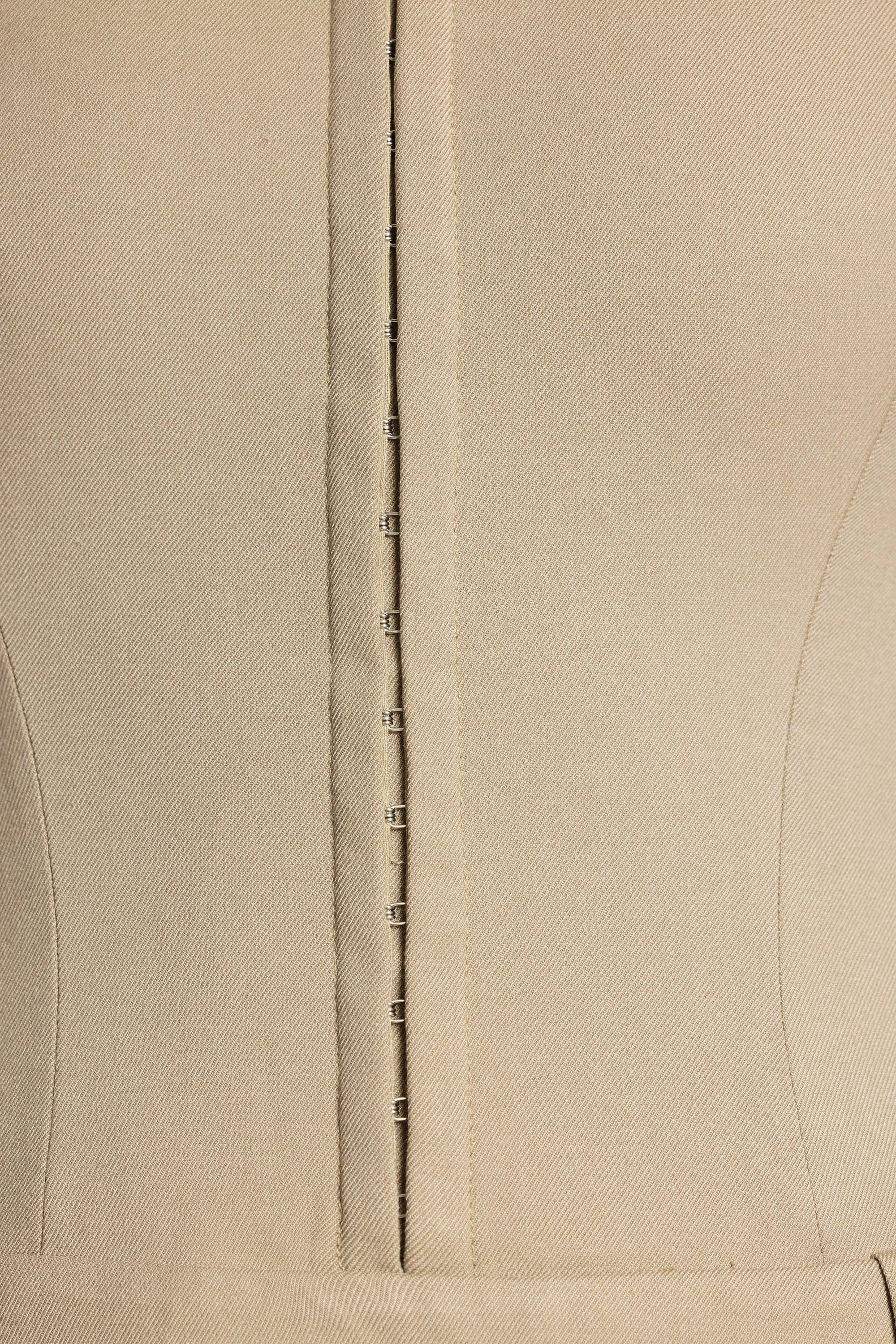 Petite Brushed Twill Bandeau Corset Jumpsuit in Taupe