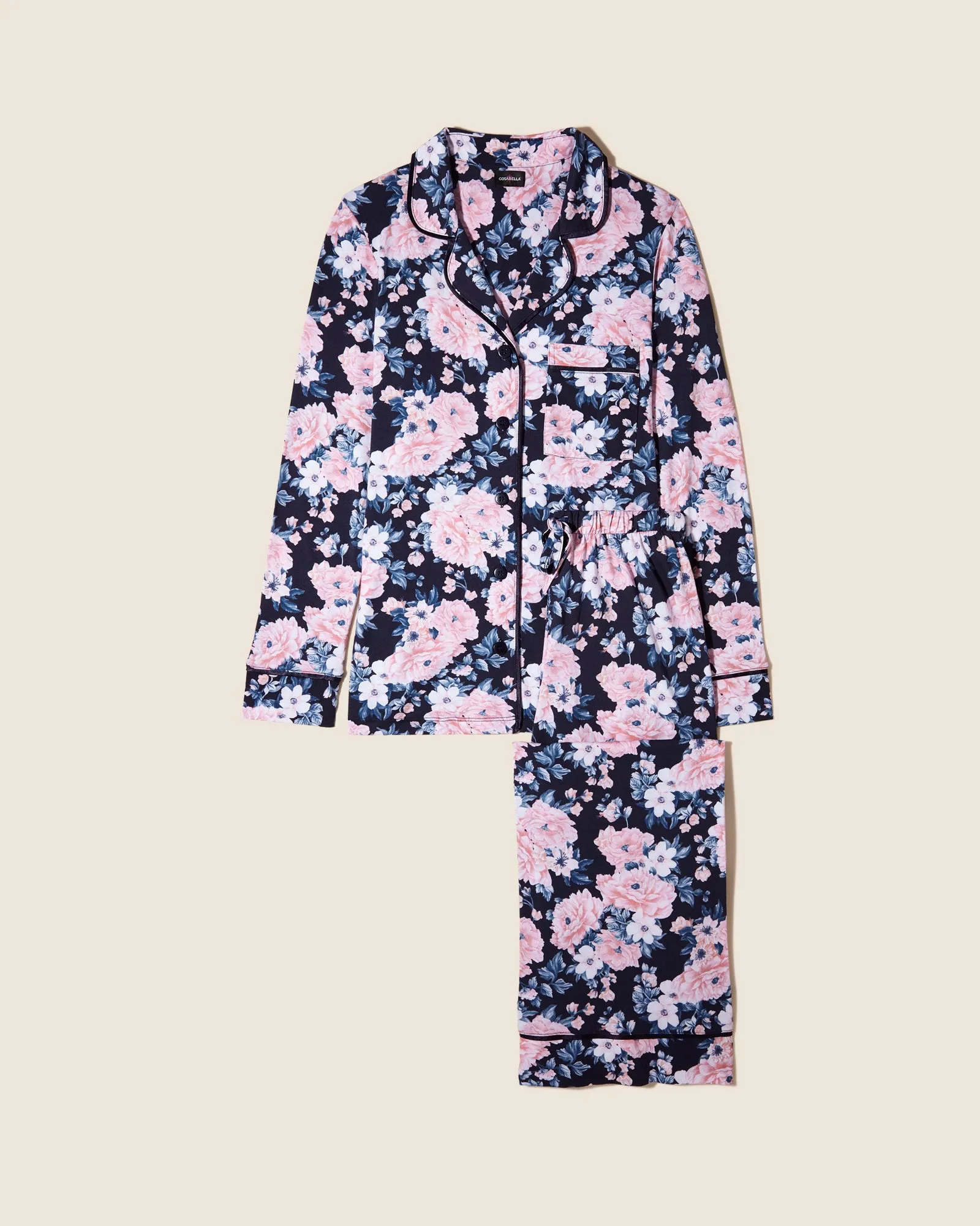Petite Printed Long Sleeve Top & Pant Pajama Set