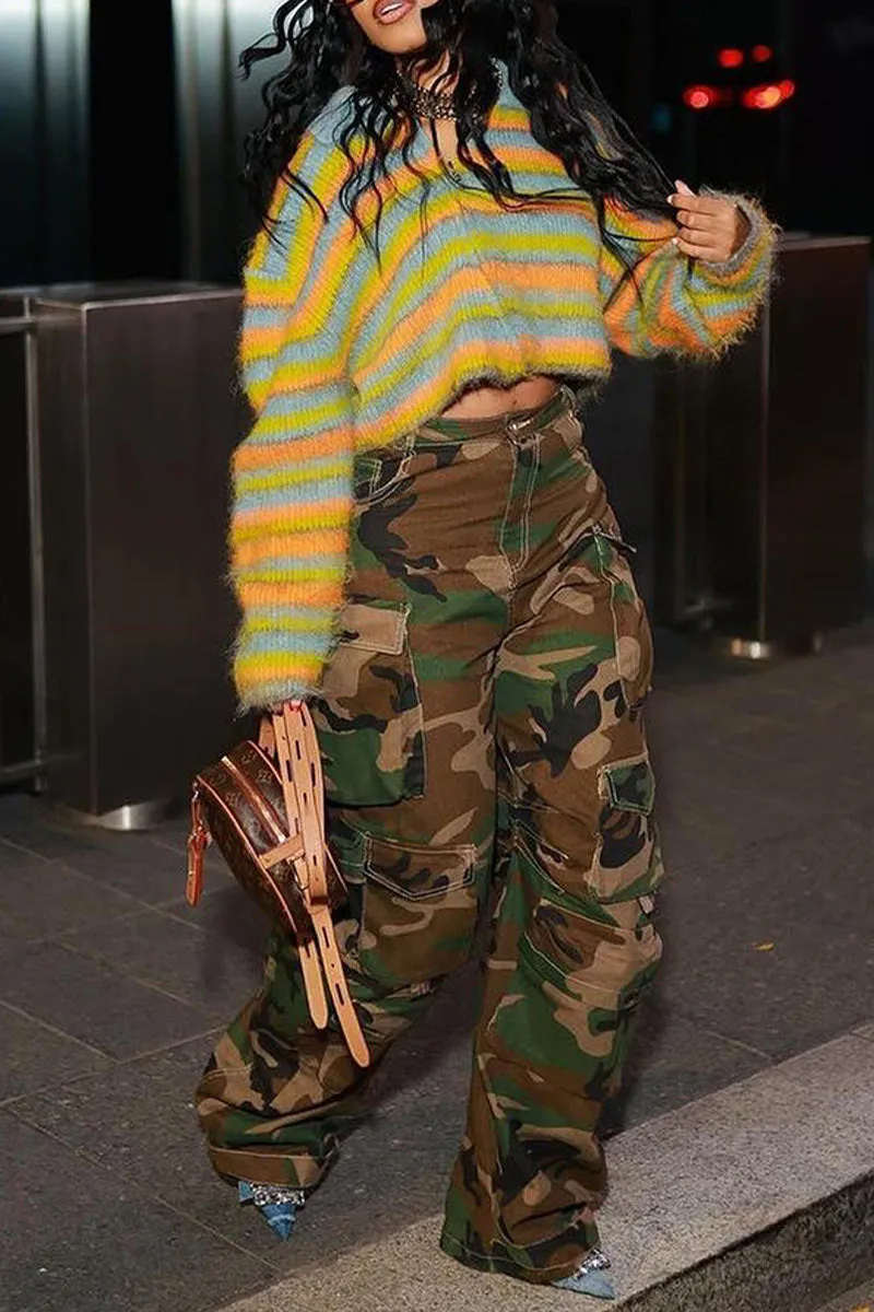 PI0531 Camo Cargo Long Pants