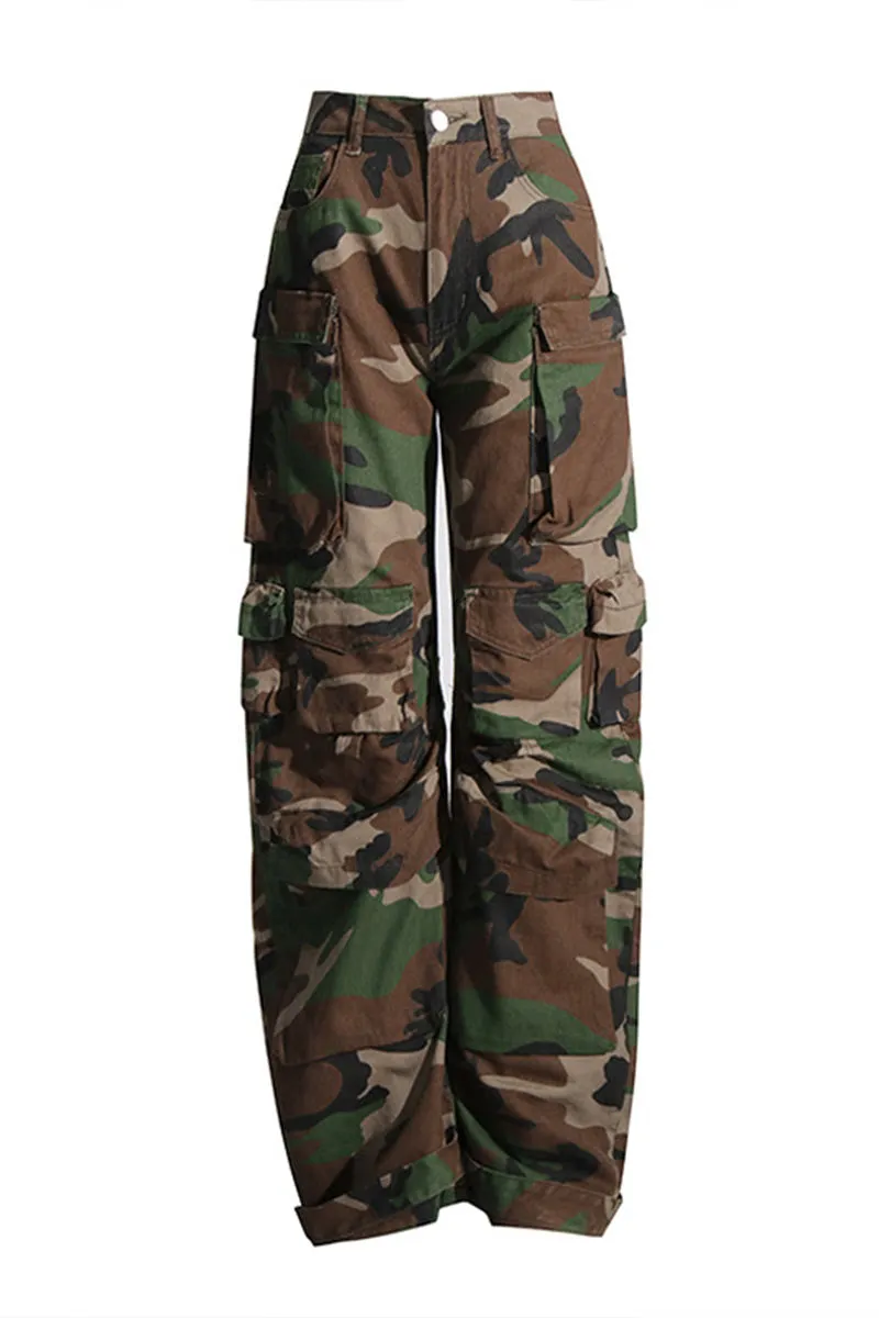 PI0531 Camo Cargo Long Pants