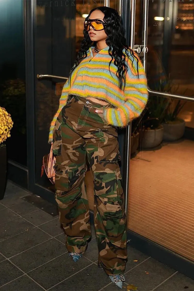 PI0531 Camo Cargo Long Pants