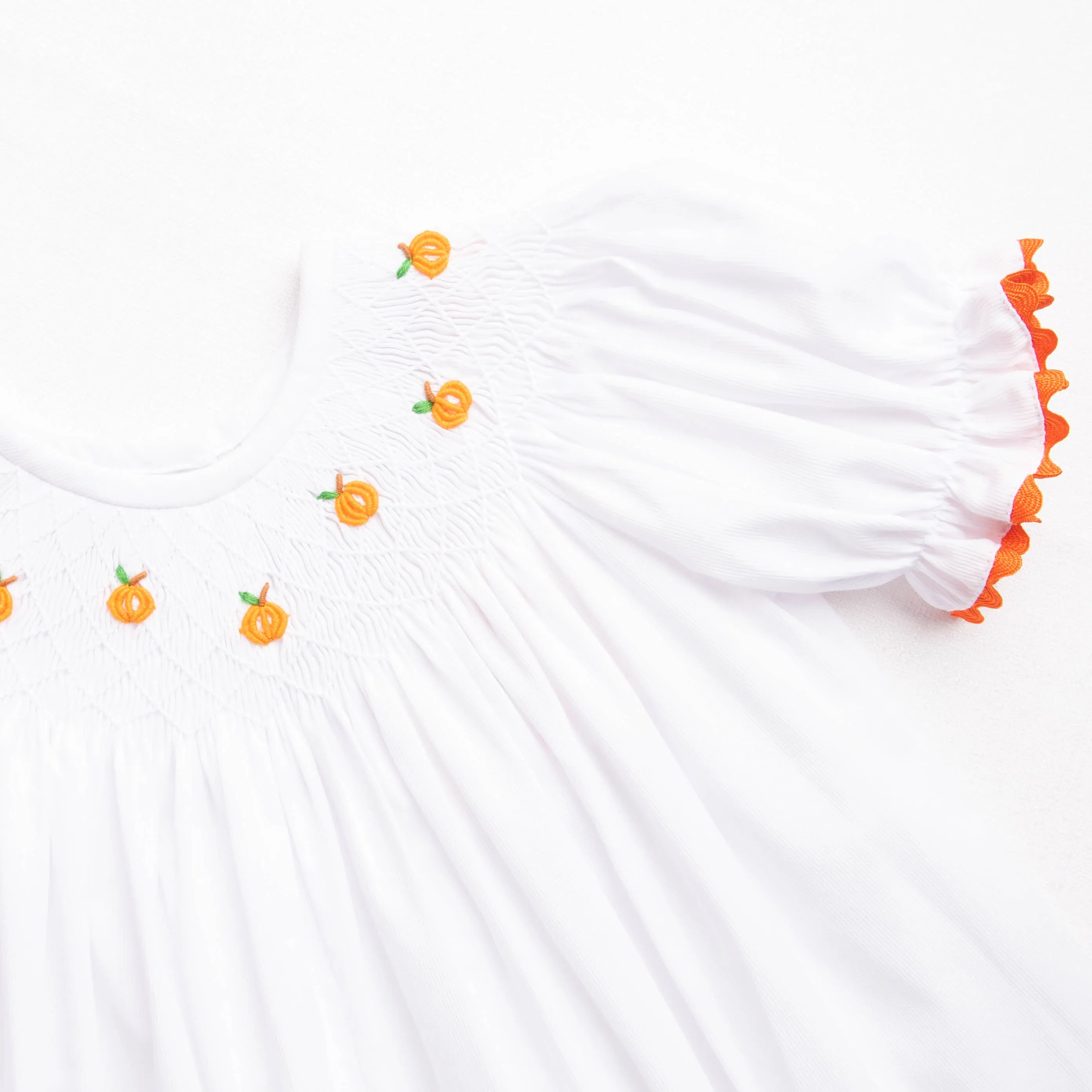 Pick of the Patch Smocked Bubble Romper, White