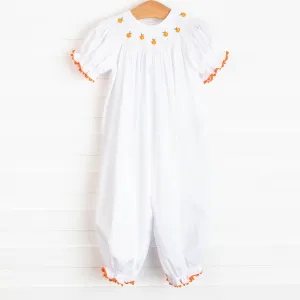 Pick of the Patch Smocked Bubble Romper, White
