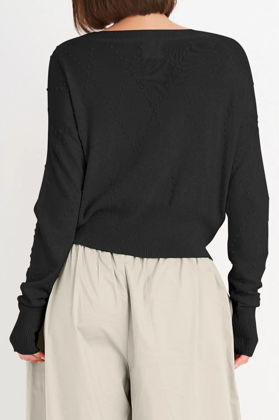 Pima Cotton Swiss Dot Crewneck Sweater