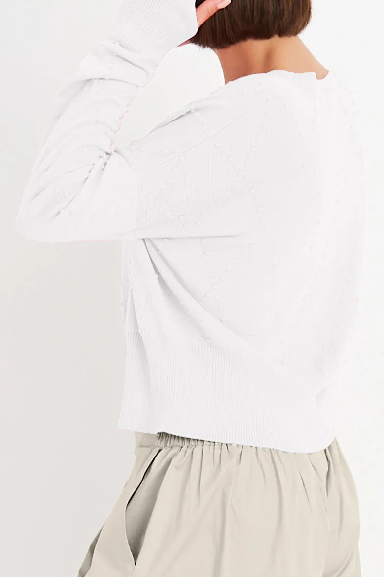 Pima Cotton Swiss Dot Crewneck Sweater