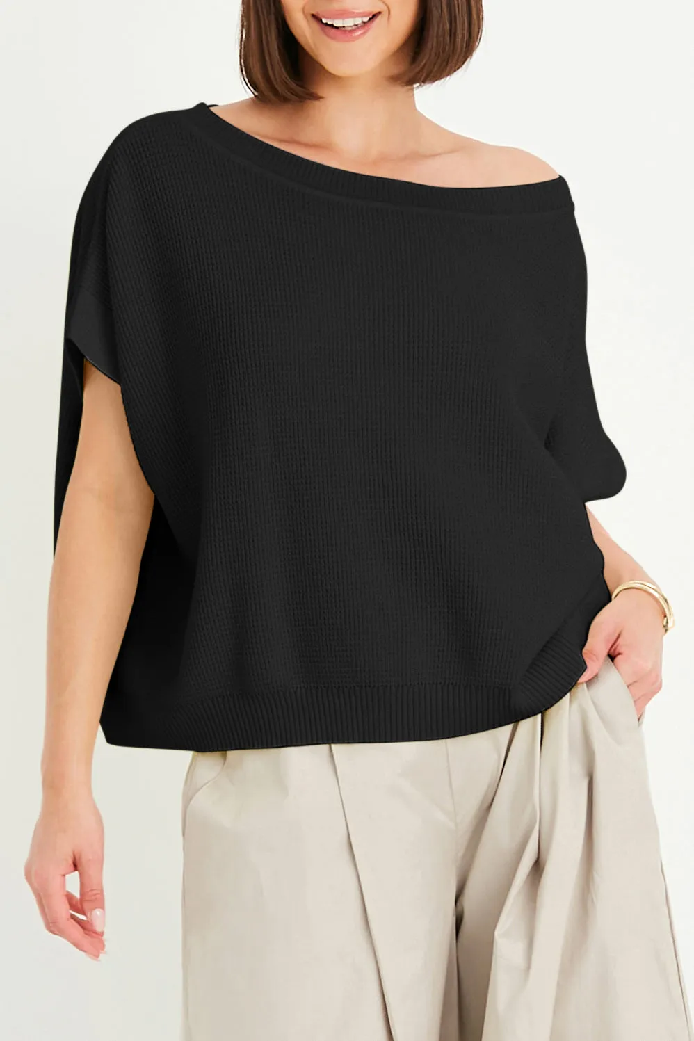 Pima Cotton Waffle Knit-Tee