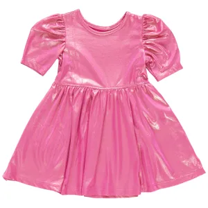 Pink Chicken || Girls Lame Laurie Dress - Pink