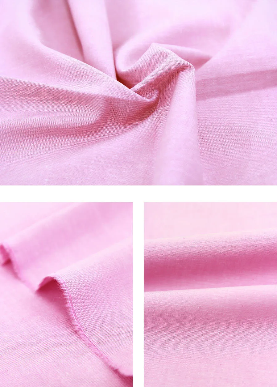 Pink Cotton Fabric - Plaid, Solid, Small Stripes or Big Stripes - By the Yard 75448