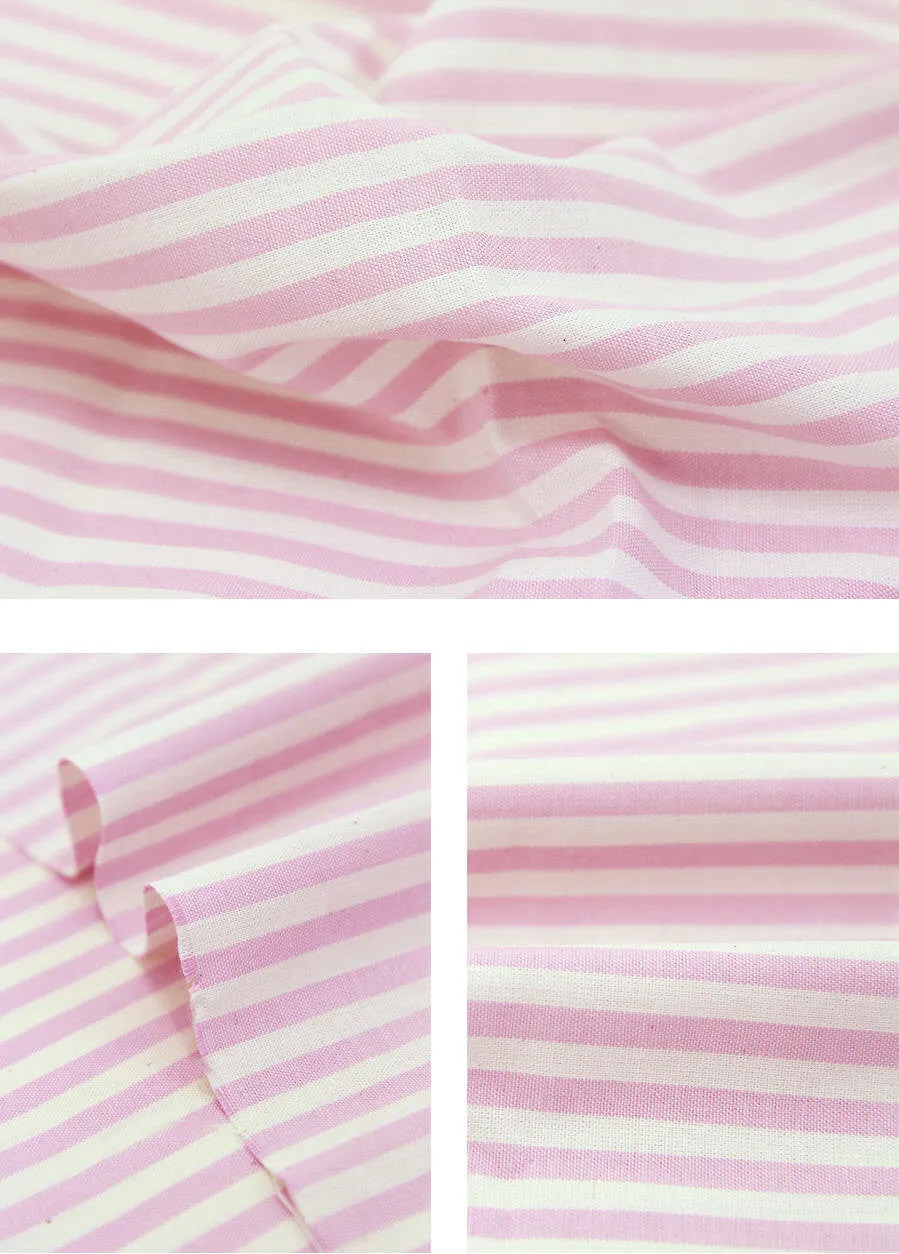 Pink Cotton Fabric - Plaid, Solid, Small Stripes or Big Stripes - By the Yard 75448