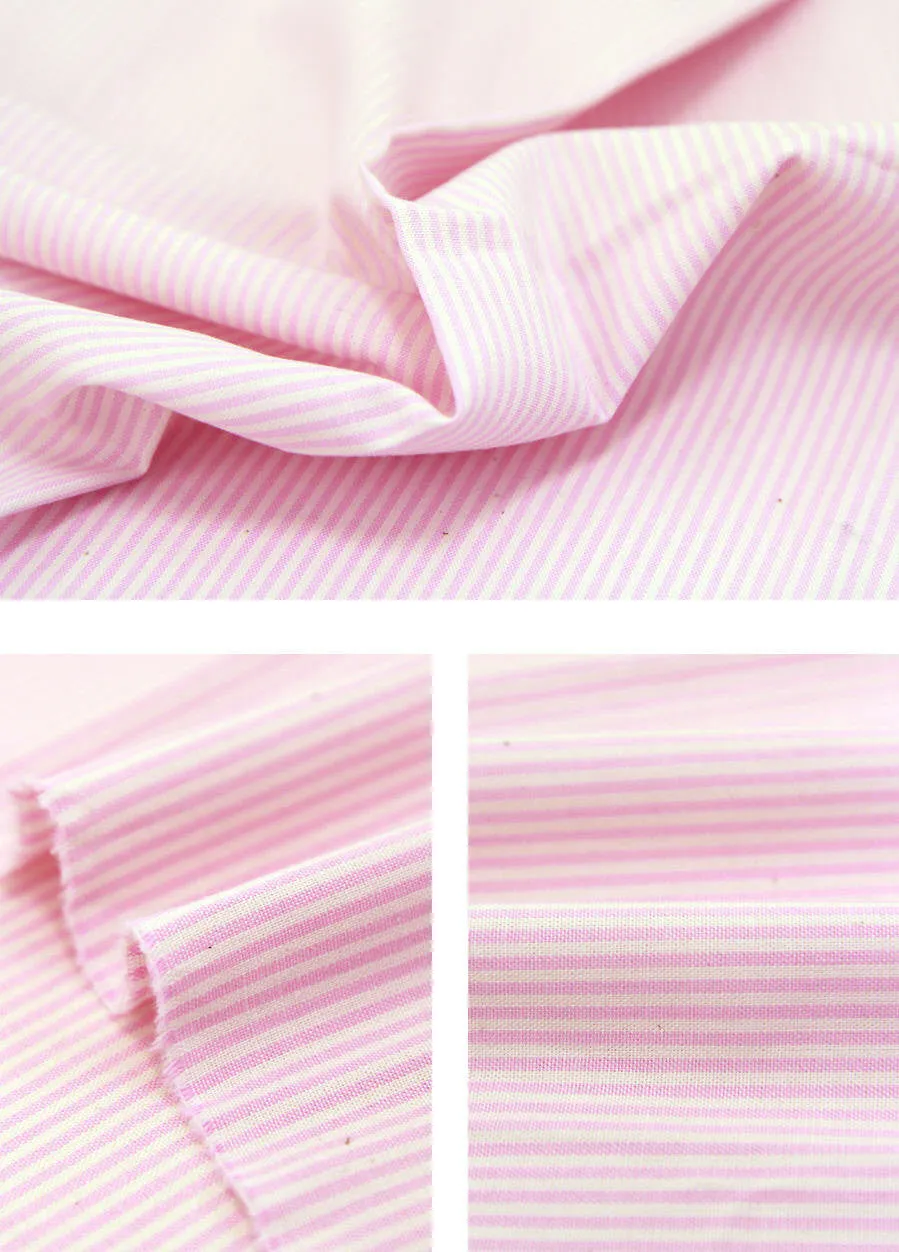 Pink Cotton Fabric - Plaid, Solid, Small Stripes or Big Stripes - By the Yard 75448