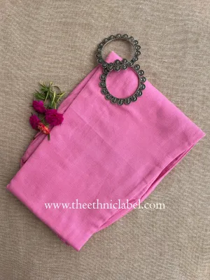 Pink Flex Cotton Straight Pants