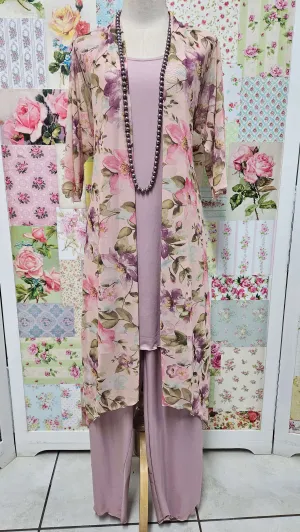 Pink Printed Pants Set PG0248