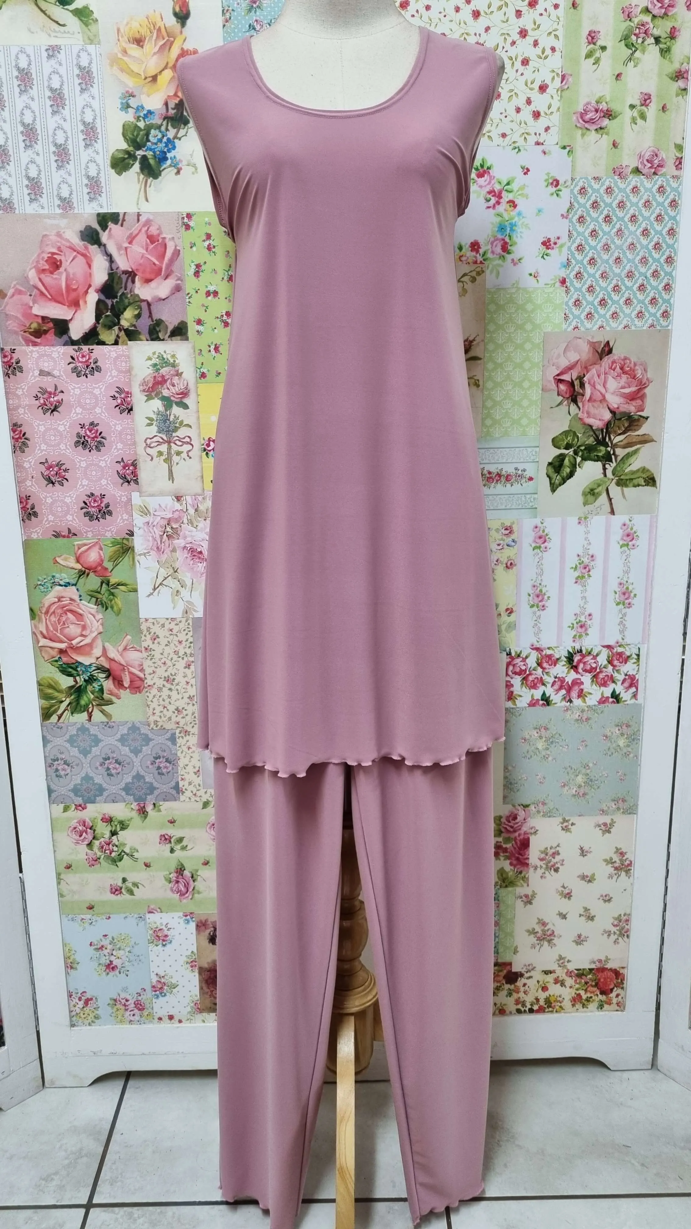 Pink Printed Pants Set PG0248
