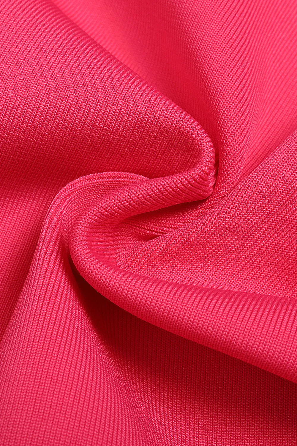 Pink Ruffled Off The-Shoulder Mini Bandage Dress