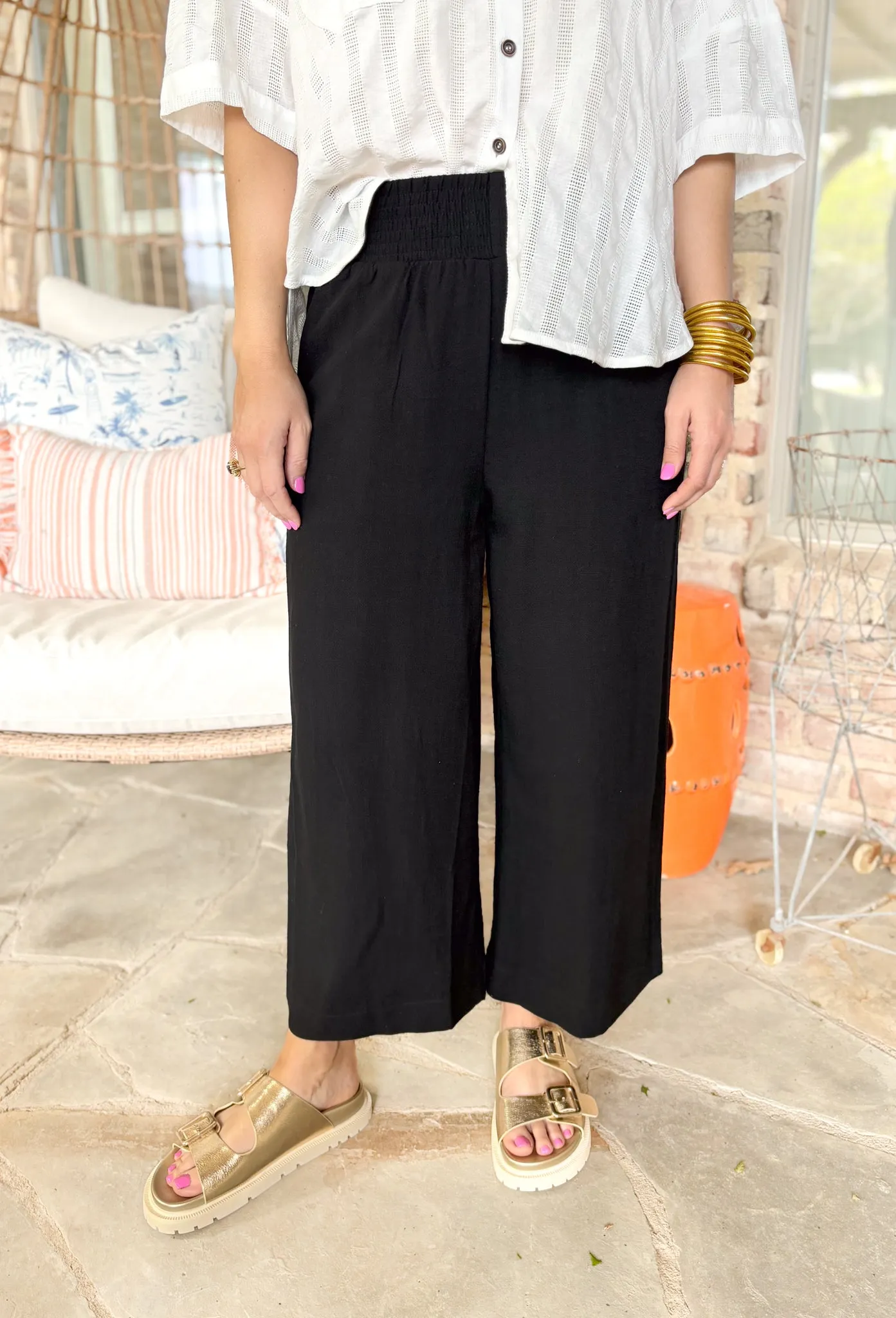 Piper Linen Pants in Black