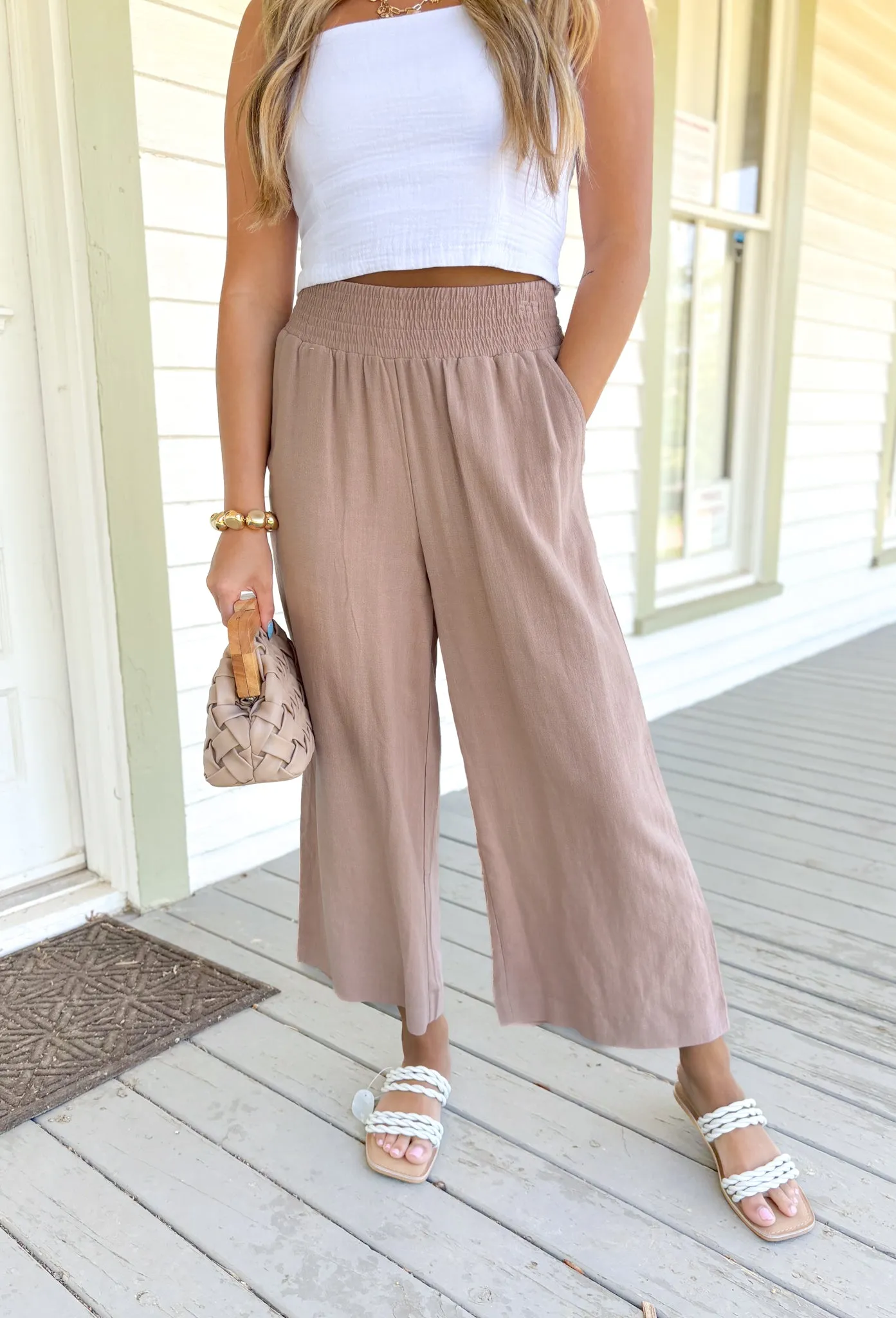 Piper Linen Pants in Tan