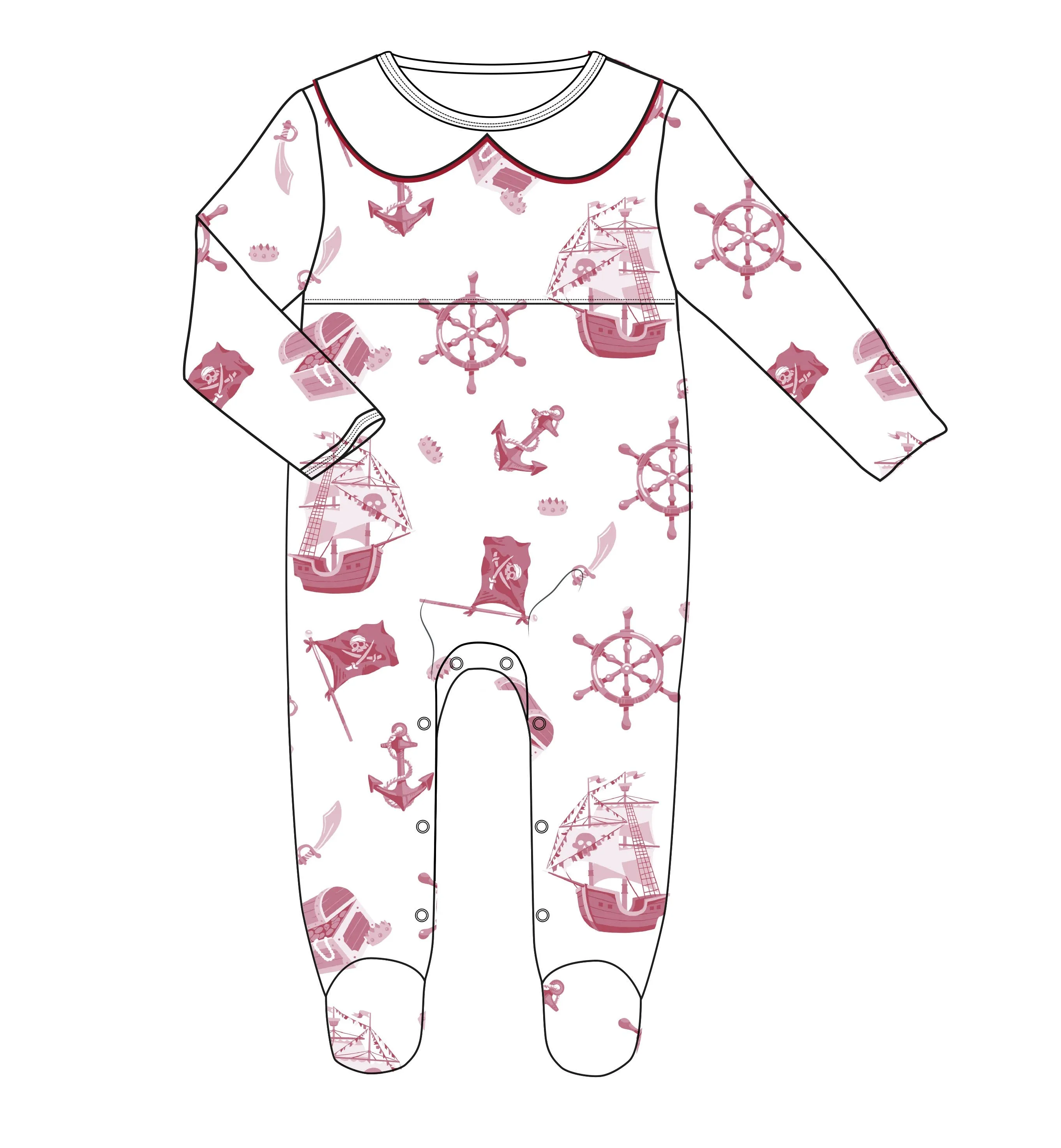 Pirates Pima Cotton Footie Pajamas