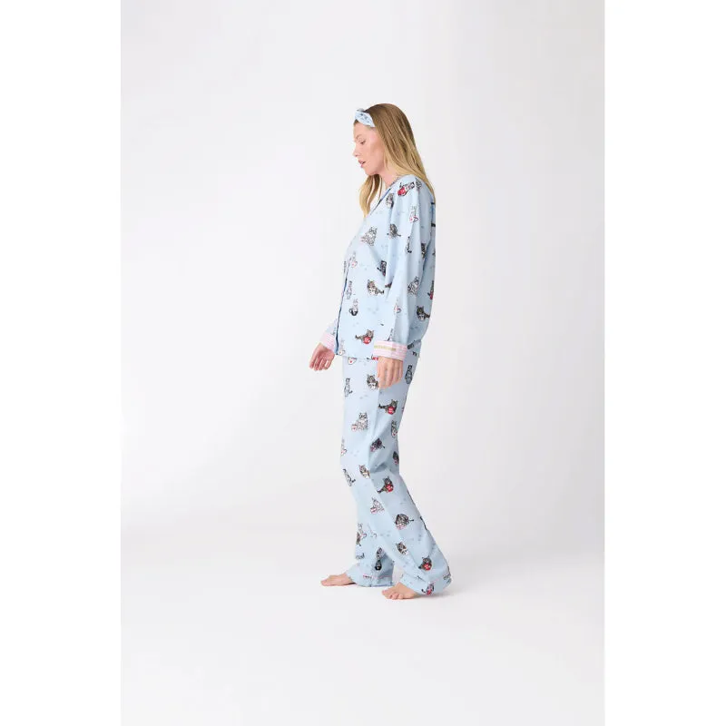 PJ Salvage Coffee & Cat Naps Flannel PJ Set