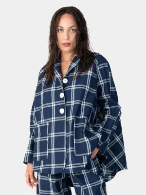Plaid 4 Button Swing Jacket