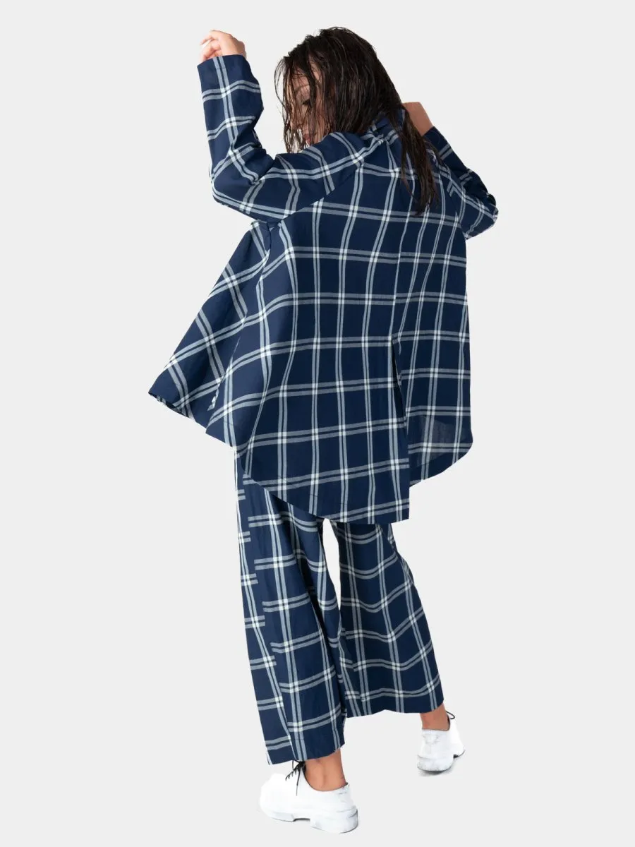 Plaid 4 Button Swing Jacket