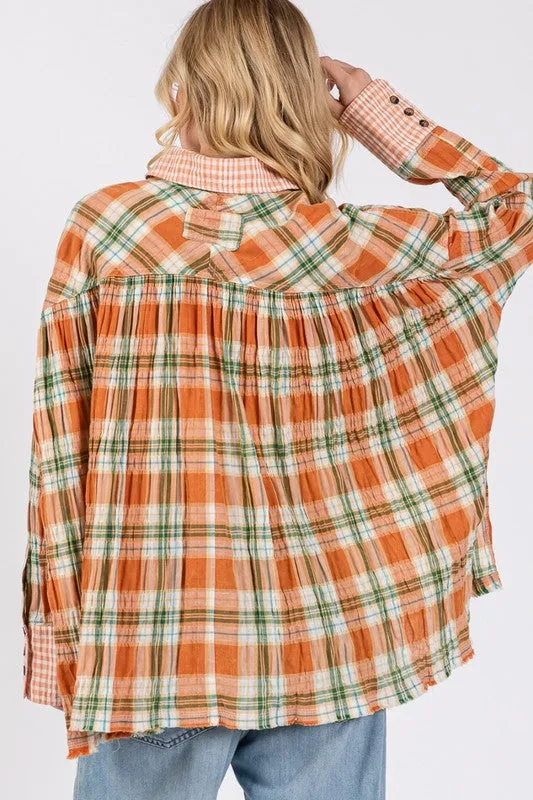 Plaid Button Down Long Sleeve Shirt