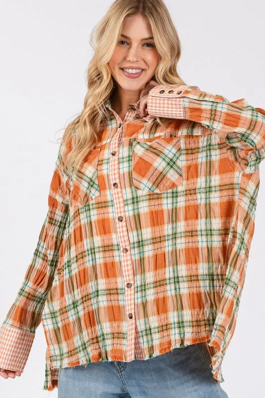 Plaid Button Down Long Sleeve Shirt