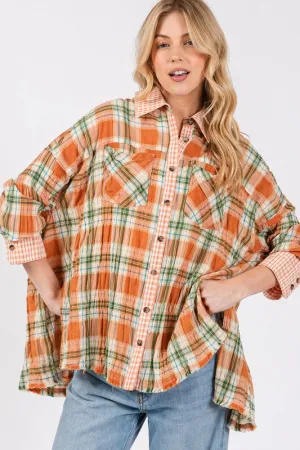 Plaid Button Down Long Sleeve Shirt