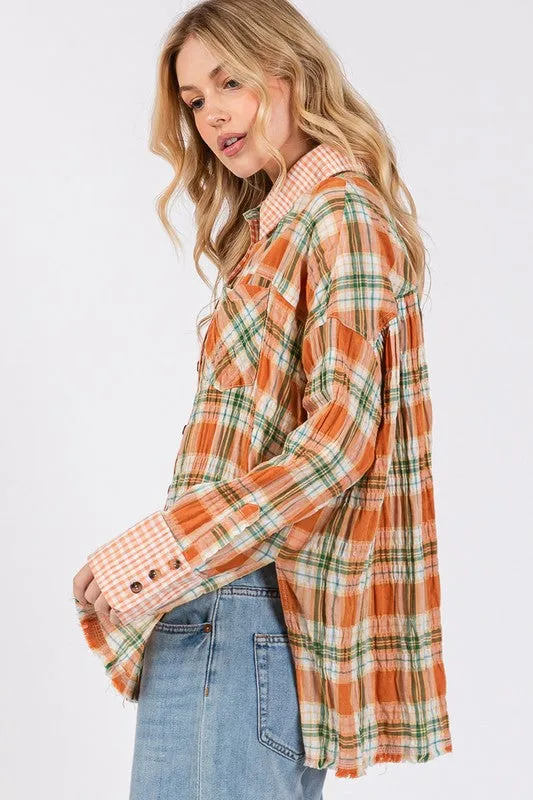 Plaid Button Down Long Sleeve Shirt
