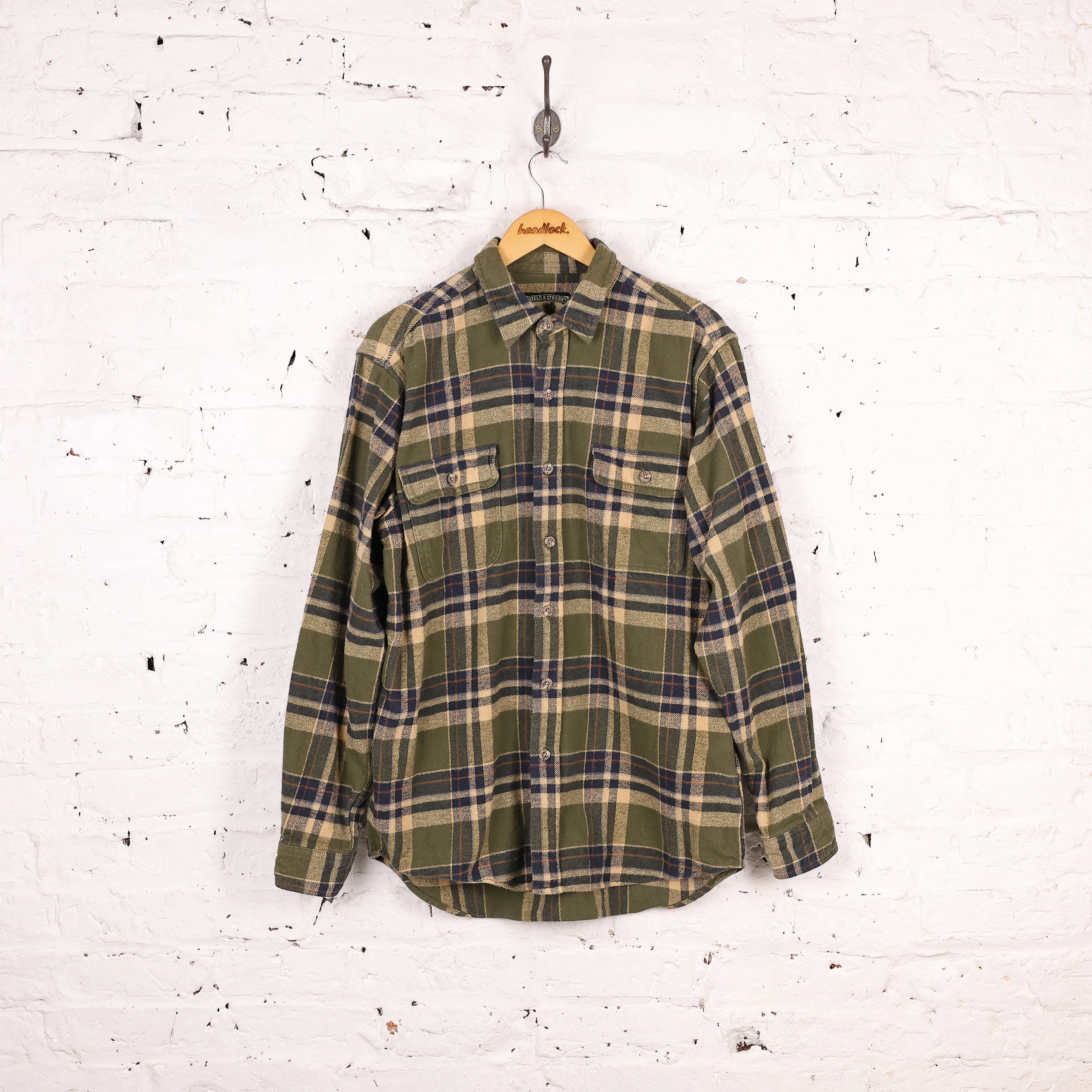 Plaid Check Flannel Shirt - Green - L