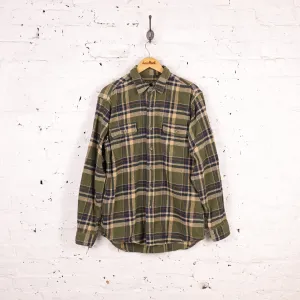 Plaid Check Flannel Shirt - Green - L