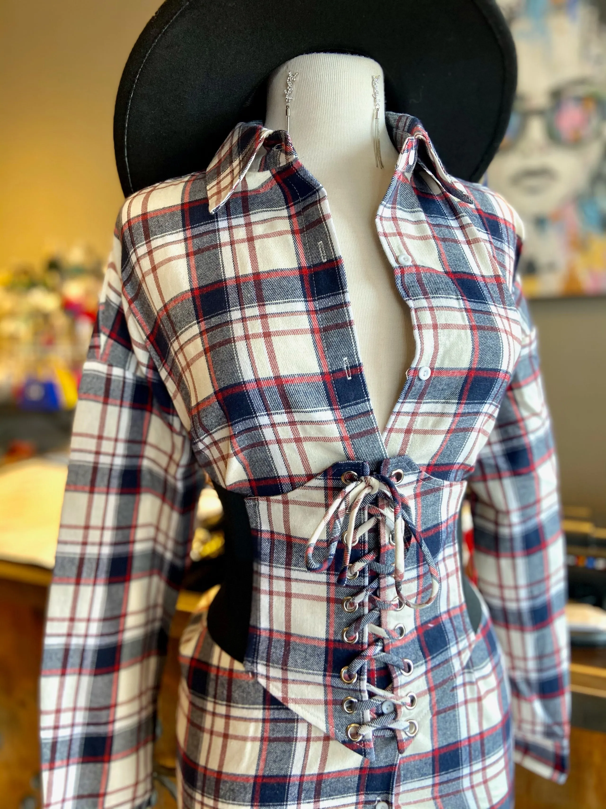 Plaid Flannel Corset Dress