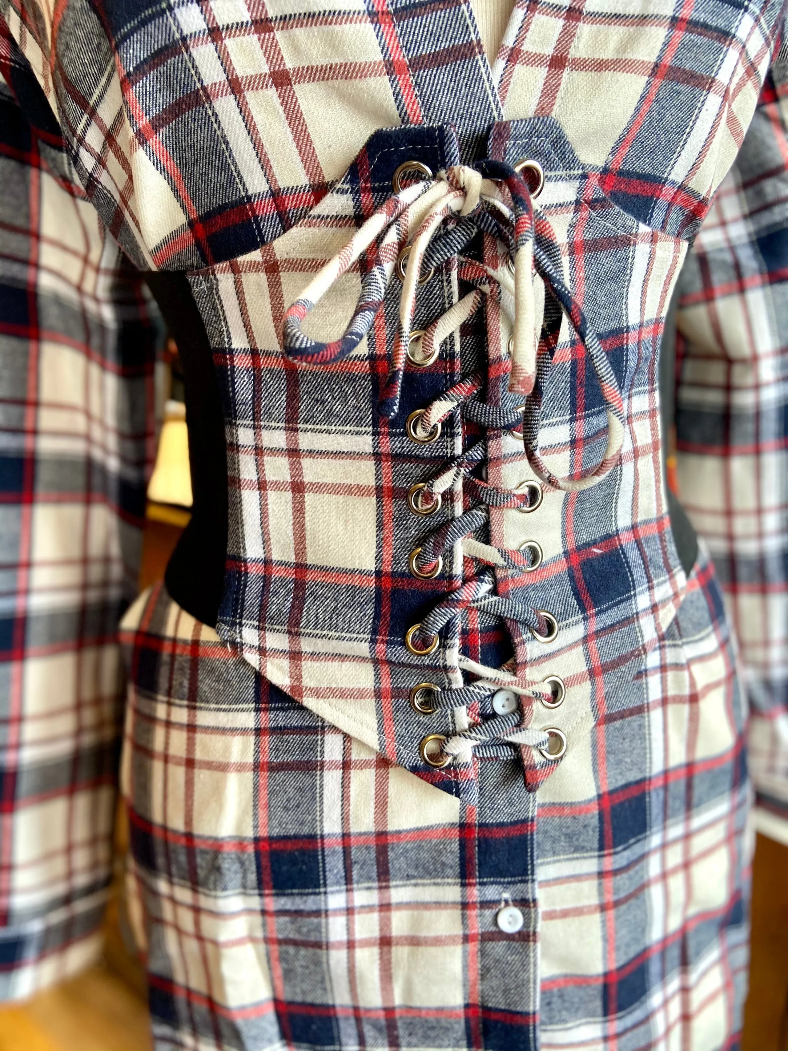 Plaid Flannel Corset Dress