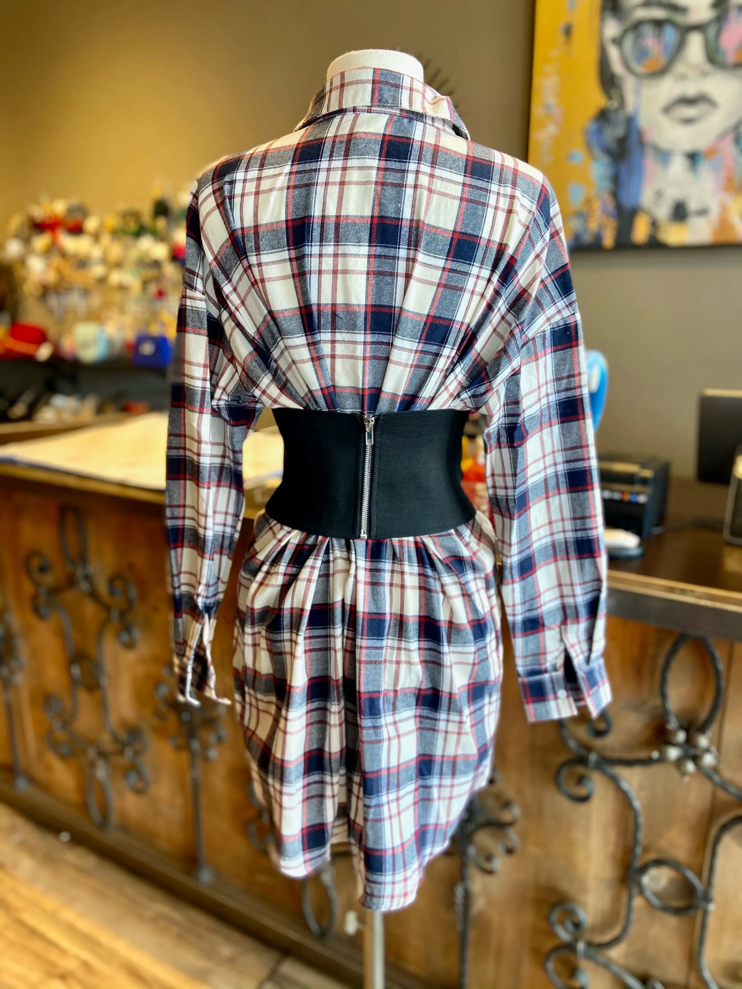 Plaid Flannel Corset Dress