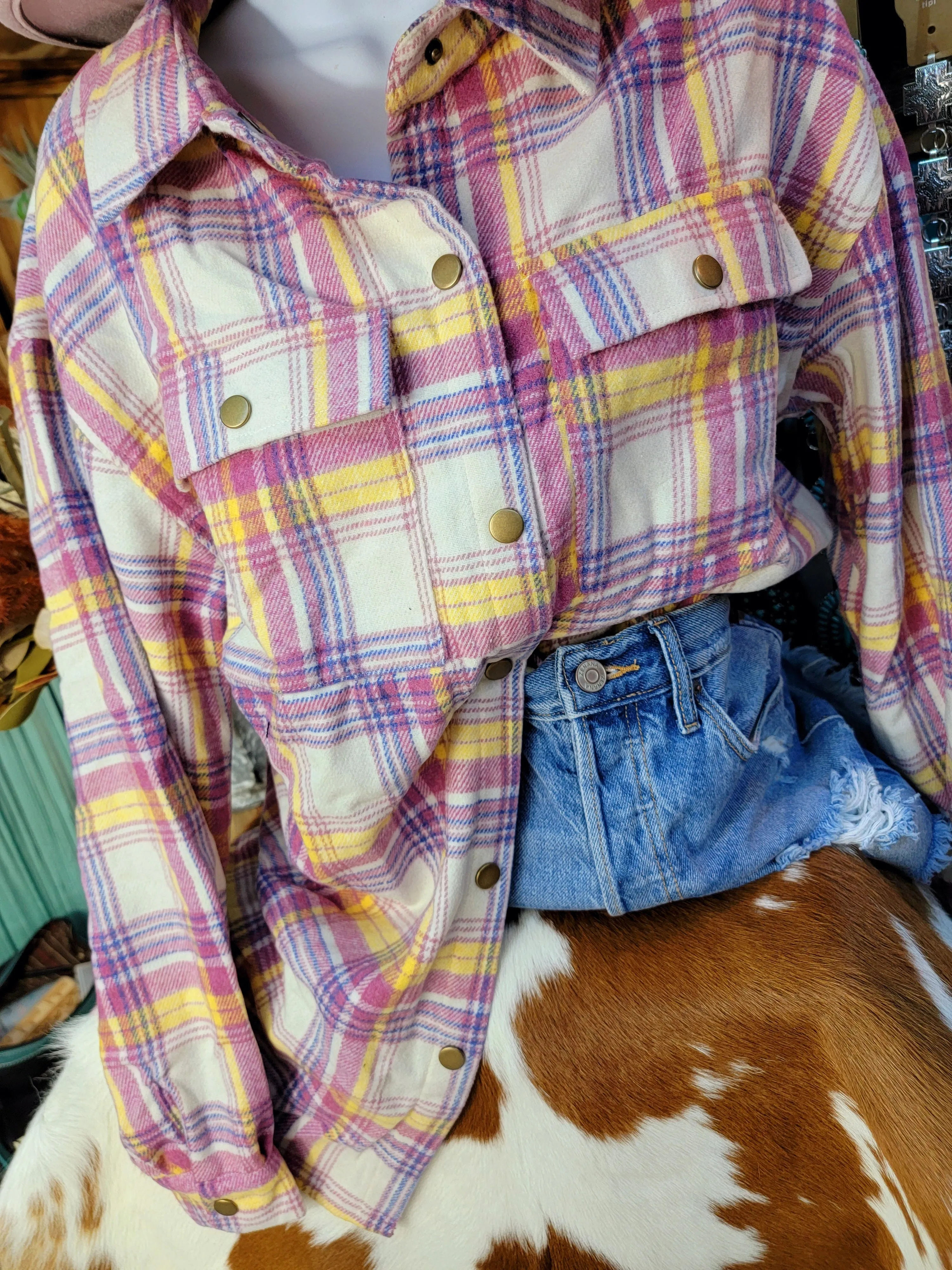 Plaid Flannel Jacket (Blushplaid)