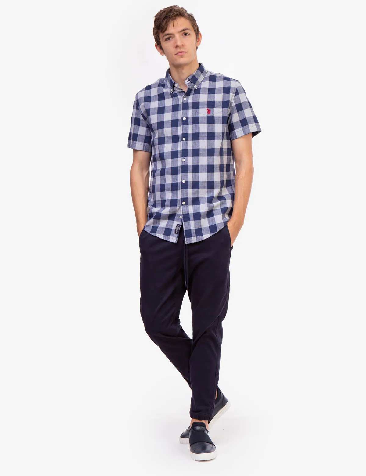PLAID HEATHER SHORT SLEEVE SHIRT