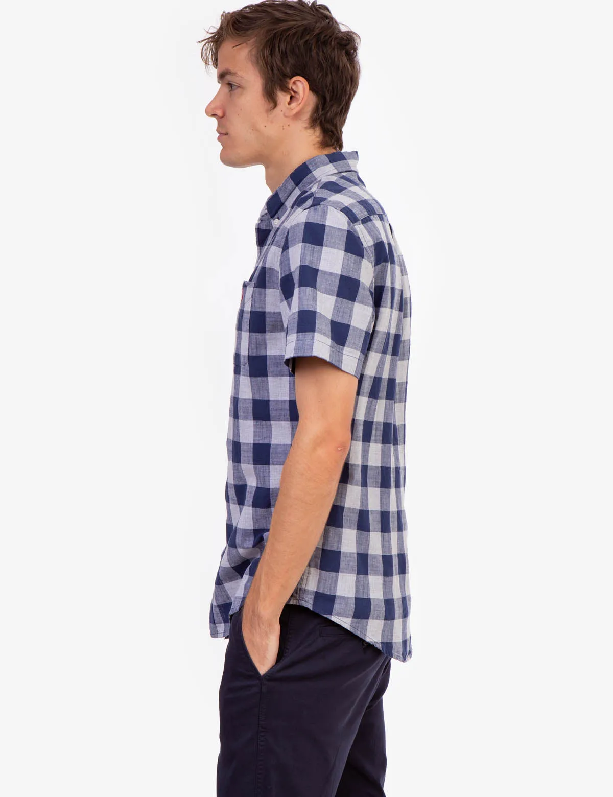 PLAID HEATHER SHORT SLEEVE SHIRT