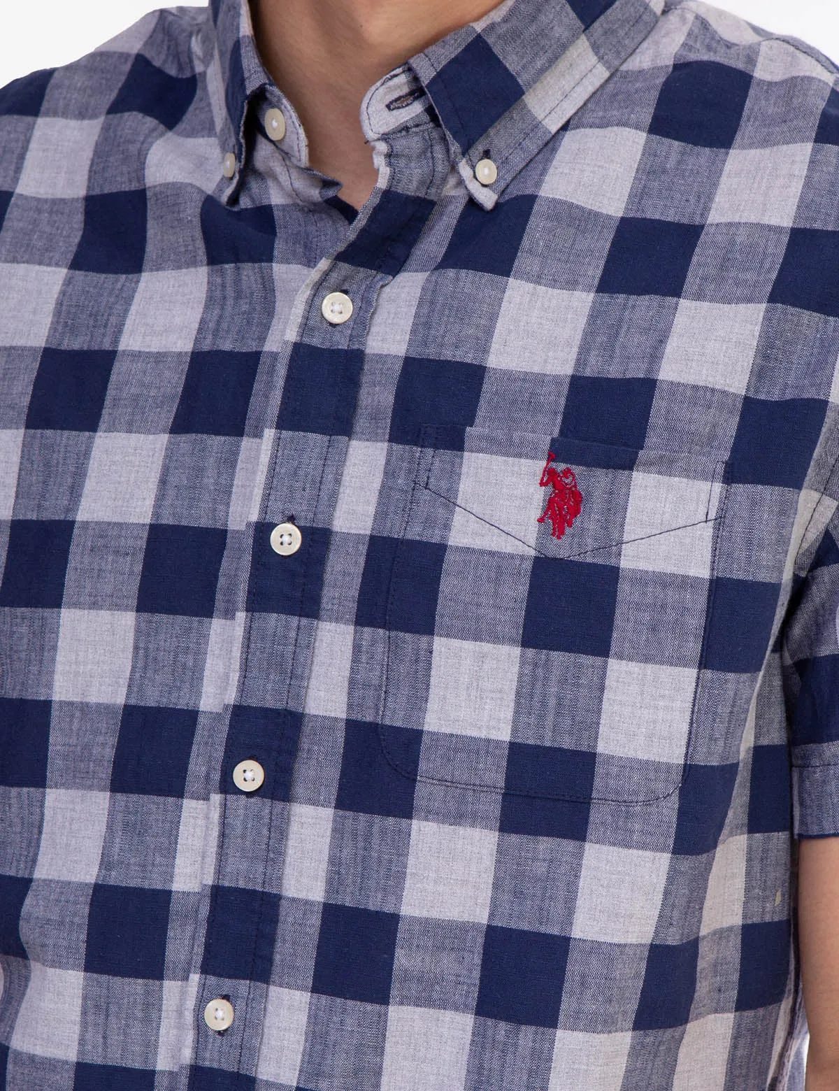 PLAID HEATHER SHORT SLEEVE SHIRT