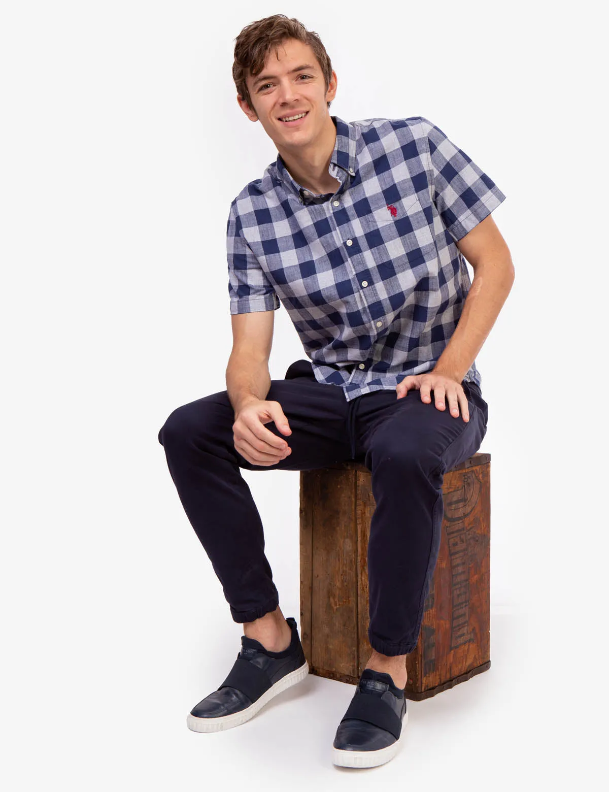 PLAID HEATHER SHORT SLEEVE SHIRT