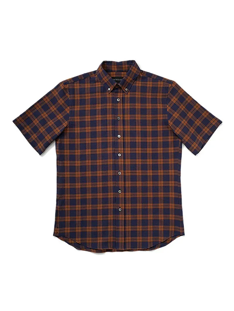 Plaid Micro Seersucker Short Sleeve Shirt