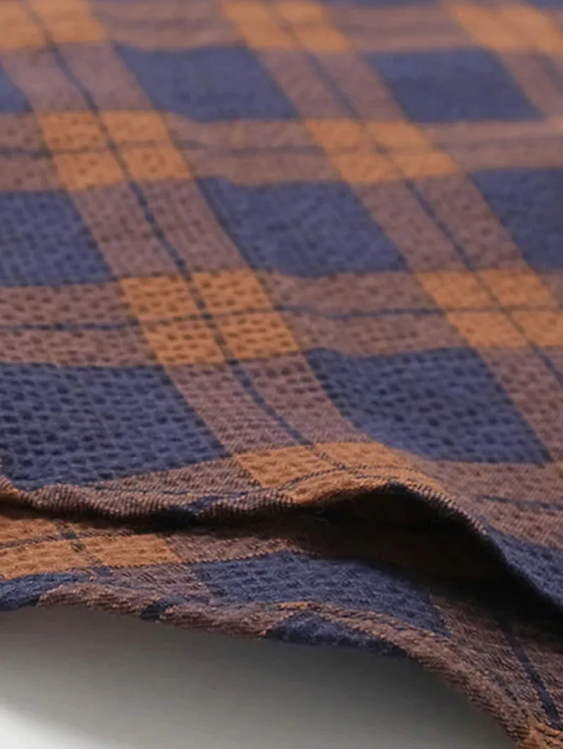 Plaid Micro Seersucker Short Sleeve Shirt