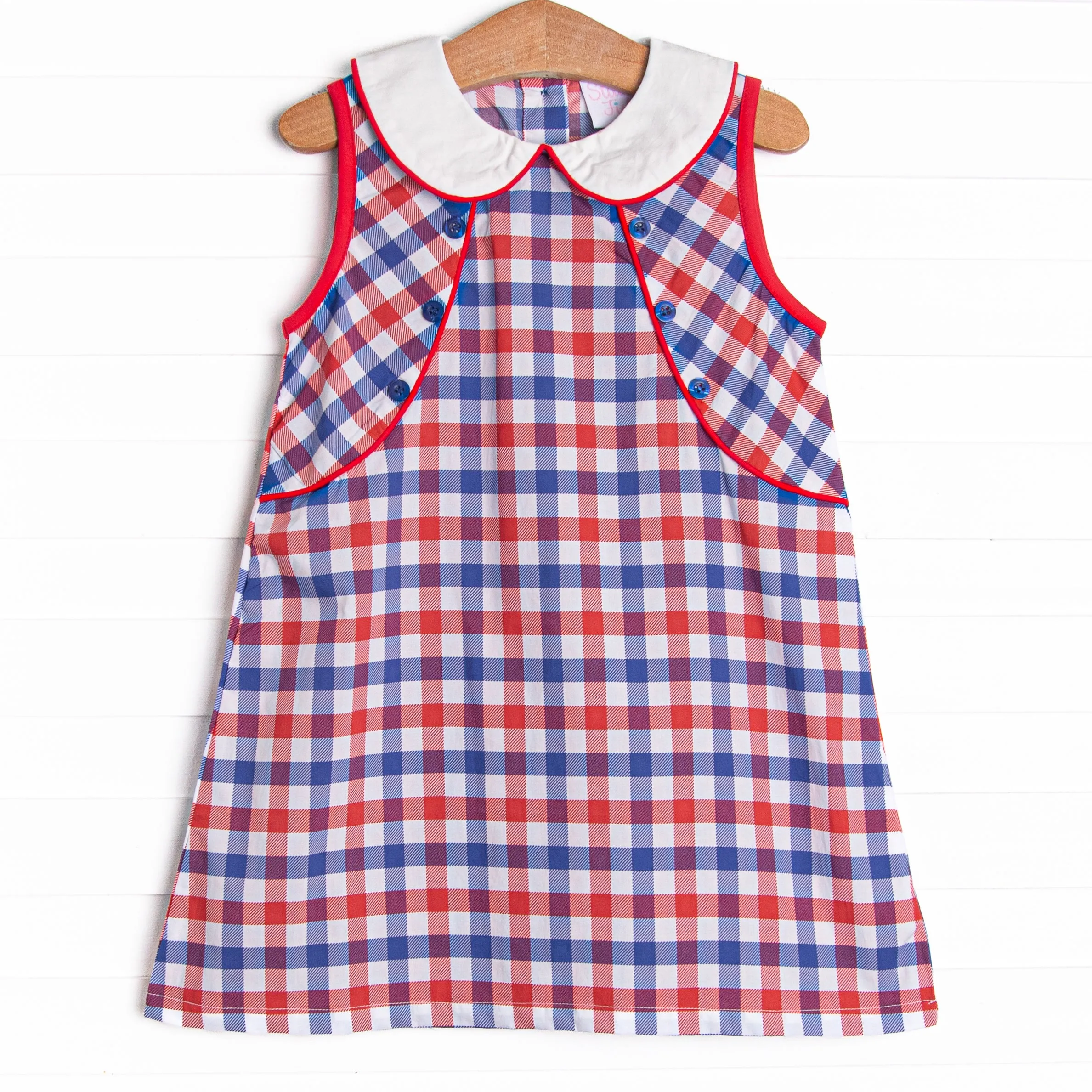 Plaid Patriot Dress, Red