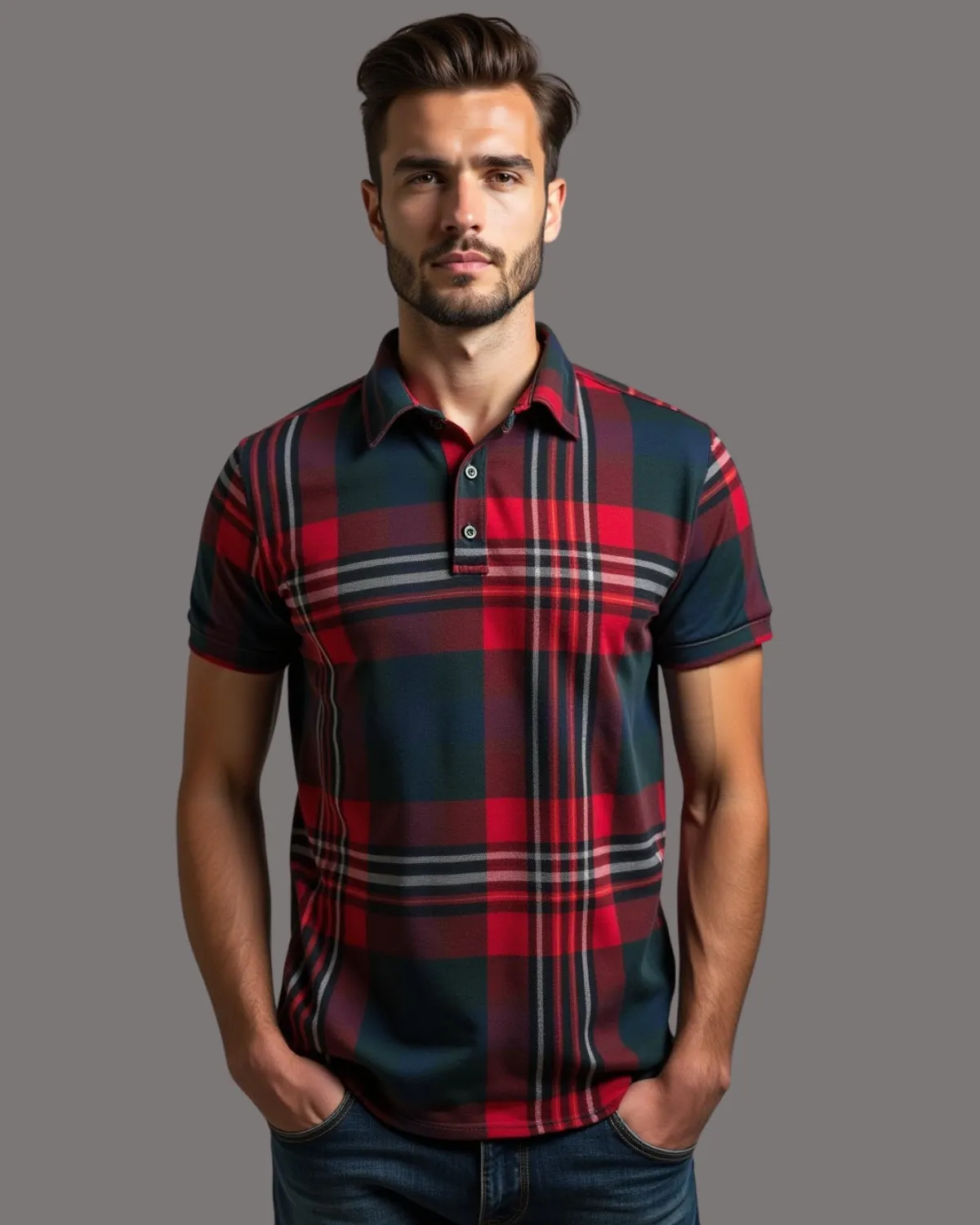 Plaid Polo Shirt