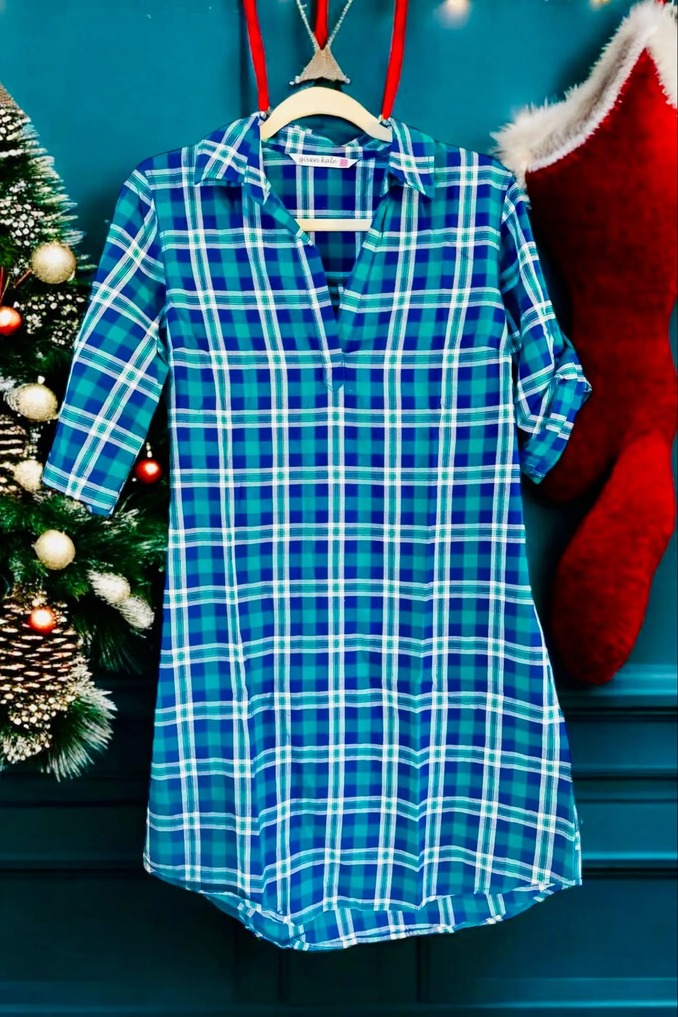 PLAID RUSH Dress - by: Given Kale