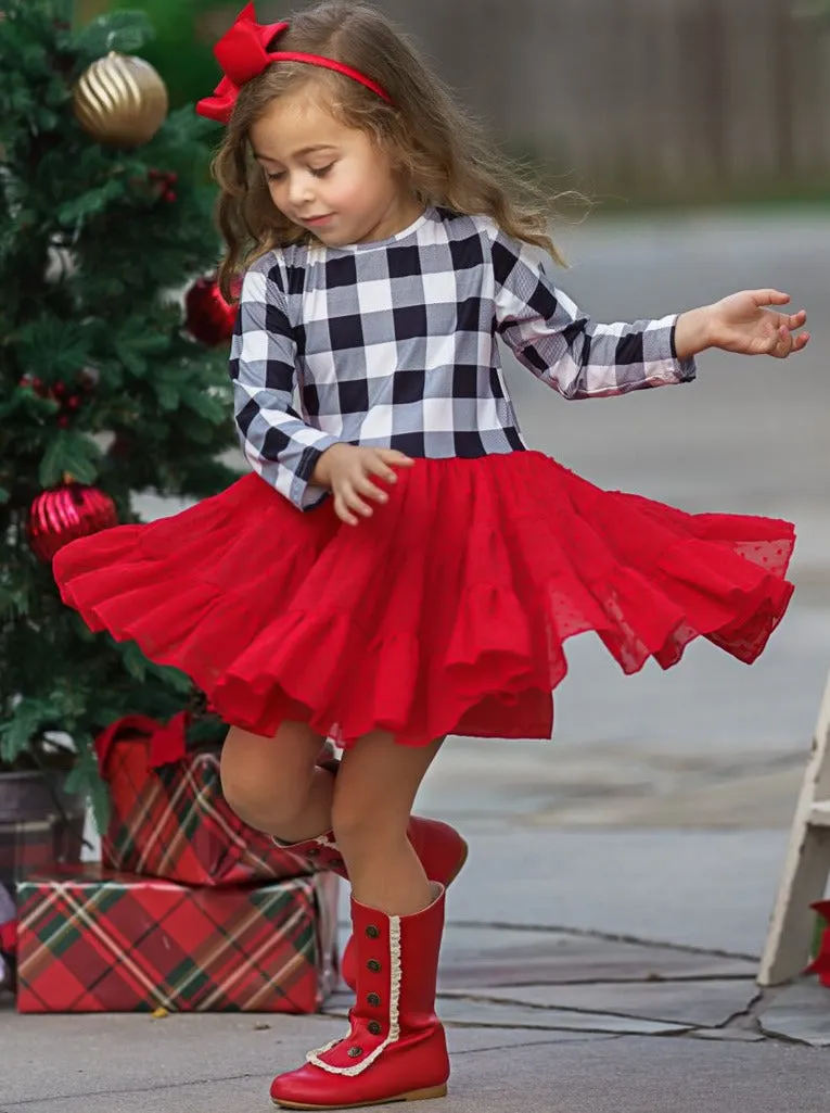 Plaid-Tastic Winter Tutu Dress
