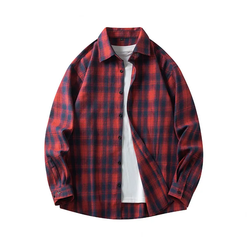 Plaid Victor™ | Men's Long Sleeve Button-Up Shirt | Classic Plaid Pattern, Spread Collar, Casual Wear