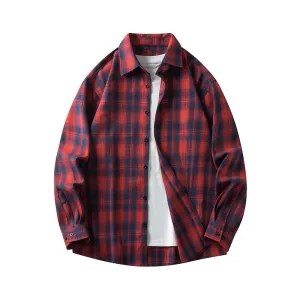 Plaid Victor™ | Men's Long Sleeve Button-Up Shirt | Classic Plaid Pattern, Spread Collar, Casual Wear