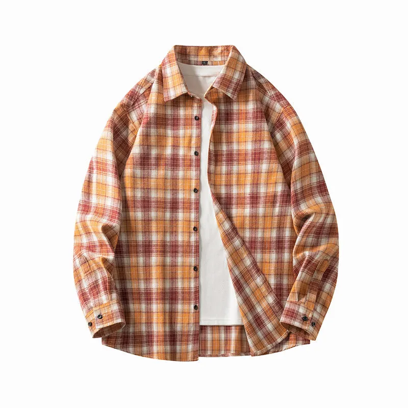 Plaid Victor™ | Men's Long Sleeve Button-Up Shirt | Classic Plaid Pattern, Spread Collar, Casual Wear