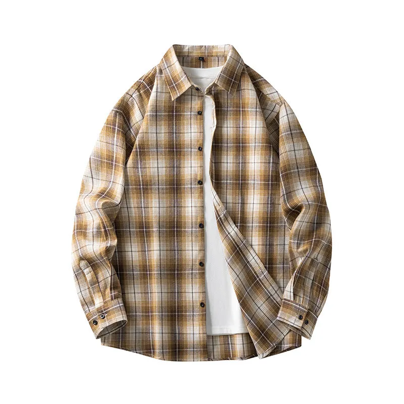Plaid Victor™ | Men's Long Sleeve Button-Up Shirt | Classic Plaid Pattern, Spread Collar, Casual Wear